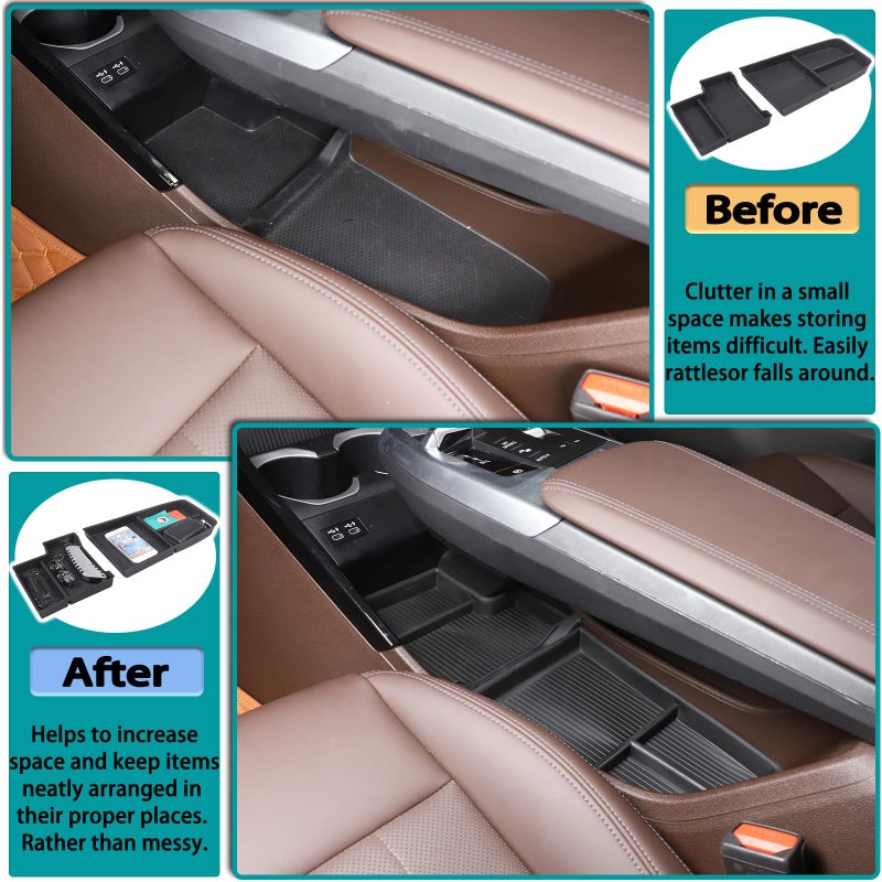 Hudiriy Car Storage Box Compatible with BMW X1 U11 2023 2024 Lower Console Organizer Tray, TPE Under Console Storage Box Interior Accessories,Style B - Image 2